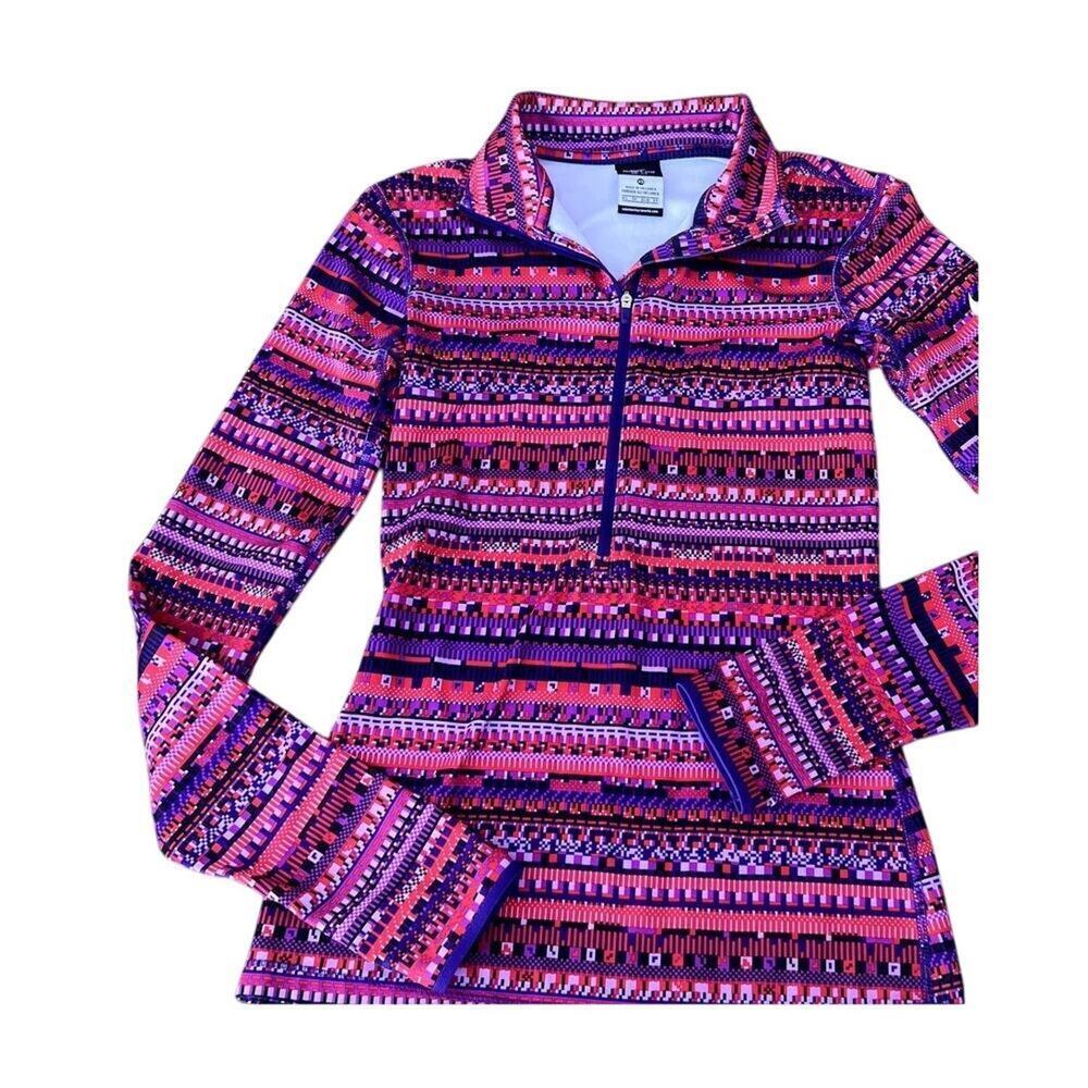 Nike Pro 1/4 zip multi color activewear top, women's size XS